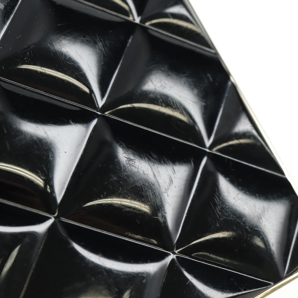 CHANEL Chain Shoulder Pouch Evening Bag Lamb Skin Black Gold CC Auth 184385SV