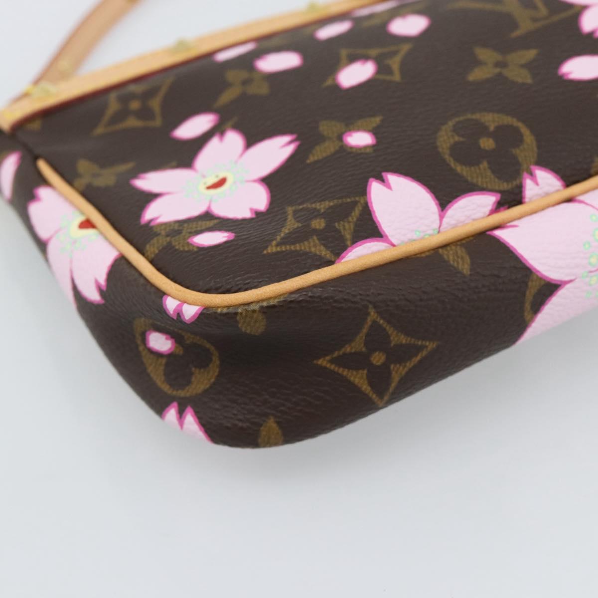 LOUIS VUITTON Monogram Cherry Blossom Pochette Pouch M92006 LV Auth 184386SAV
