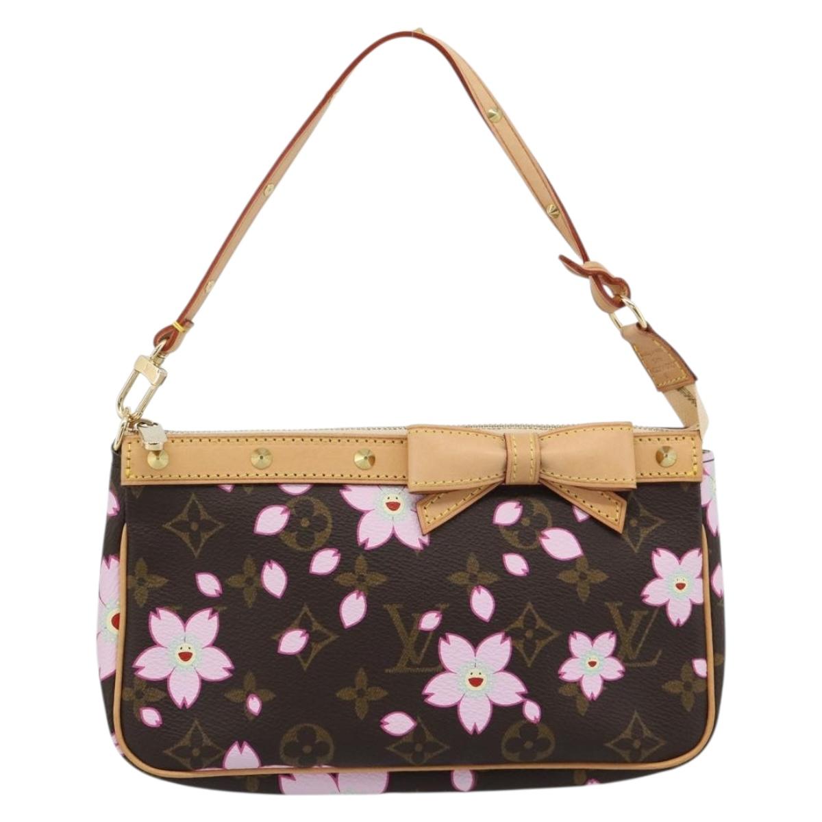 LOUIS VUITTON Monogram Cherry Blossom Pochette Pouch M92006 LV Auth 184386SAV
