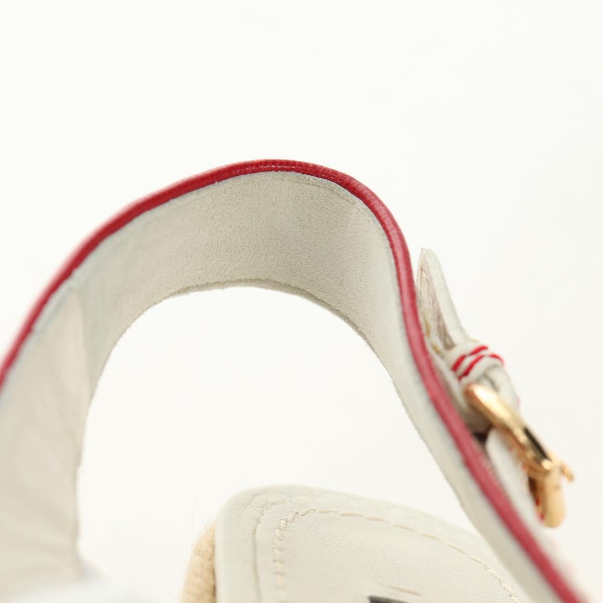 LOUIS VUITTON Monogram Mini Anemone Wedge Sandals Red Rouge LV Auth 184389M