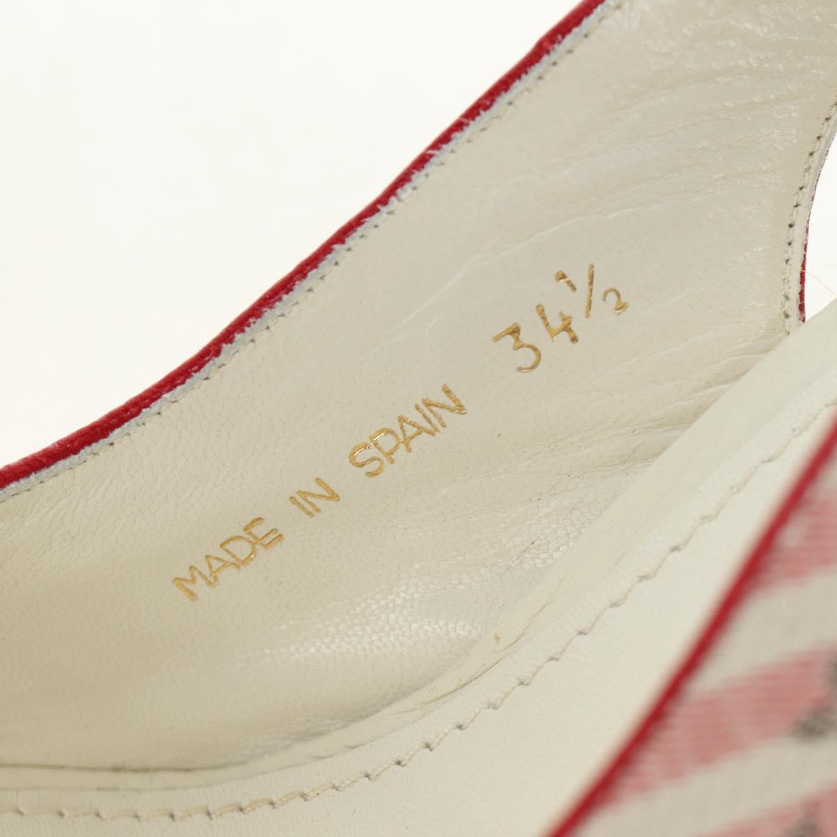 LOUIS VUITTON Monogram Mini Anemone Wedge Sandals Red Rouge LV Auth 184389M