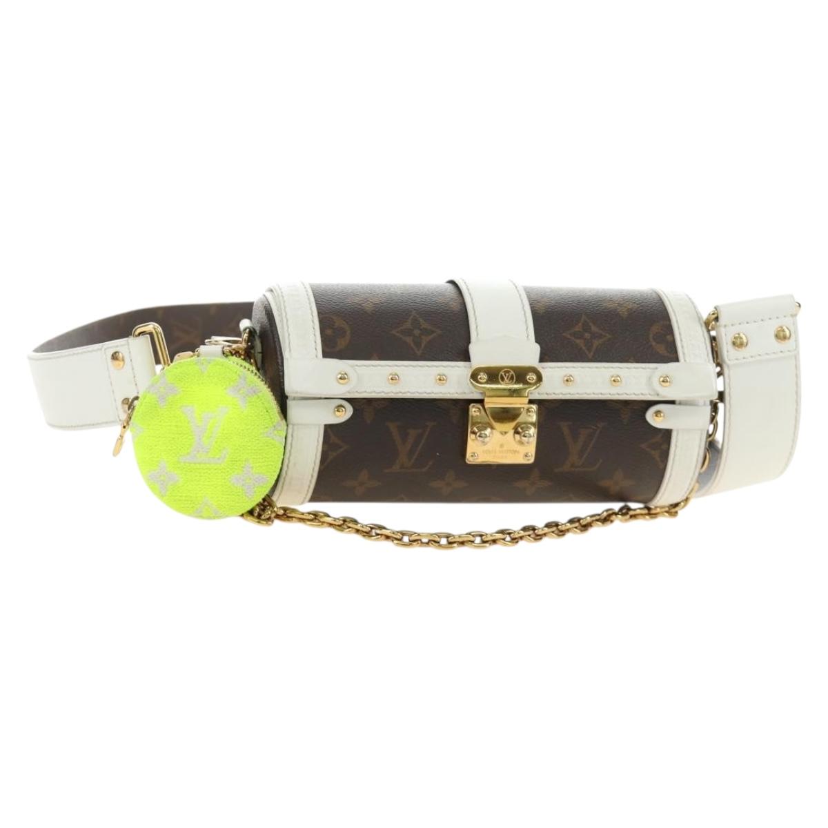 LOUIS VUITTON Monogram Papillon Trunk Shoulder Bag White M81485 LV Auth 184393SM