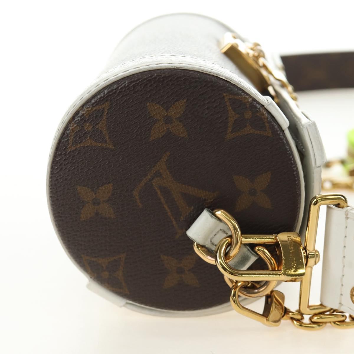 LOUIS VUITTON Monogram Papillon Trunk Shoulder Bag White M81485 LV Auth 184393SM