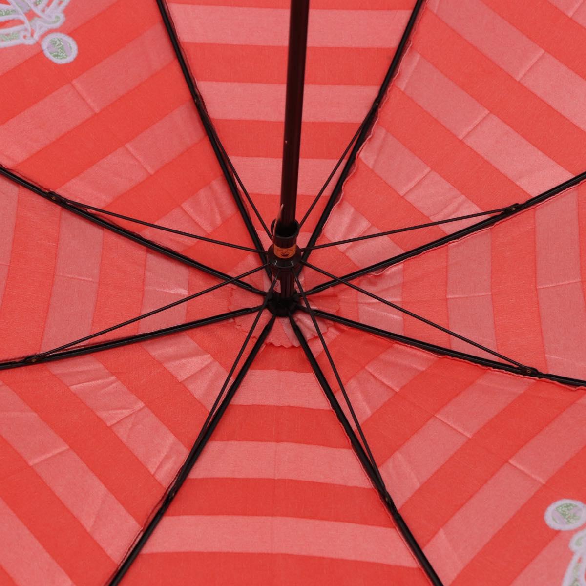 Christian Dior Folding Umbrella Polyester Made by Kanebo Red Gold Auth 184395M