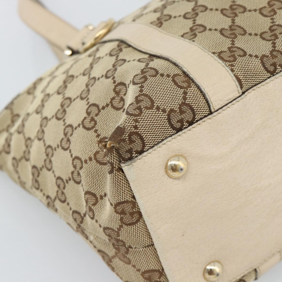 GUCCI GG Canvas Abbey Tote Bag Beige Gold 141470 Auth 184405