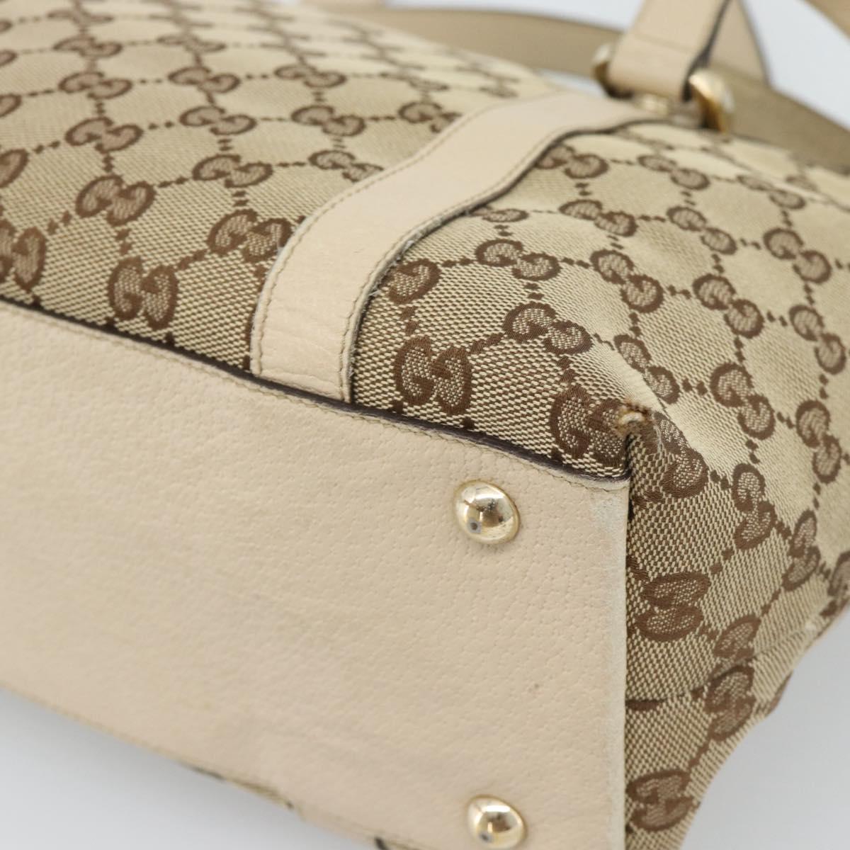 GUCCI GG Canvas Abbey Tote Bag Beige Gold 141470 Auth 184405