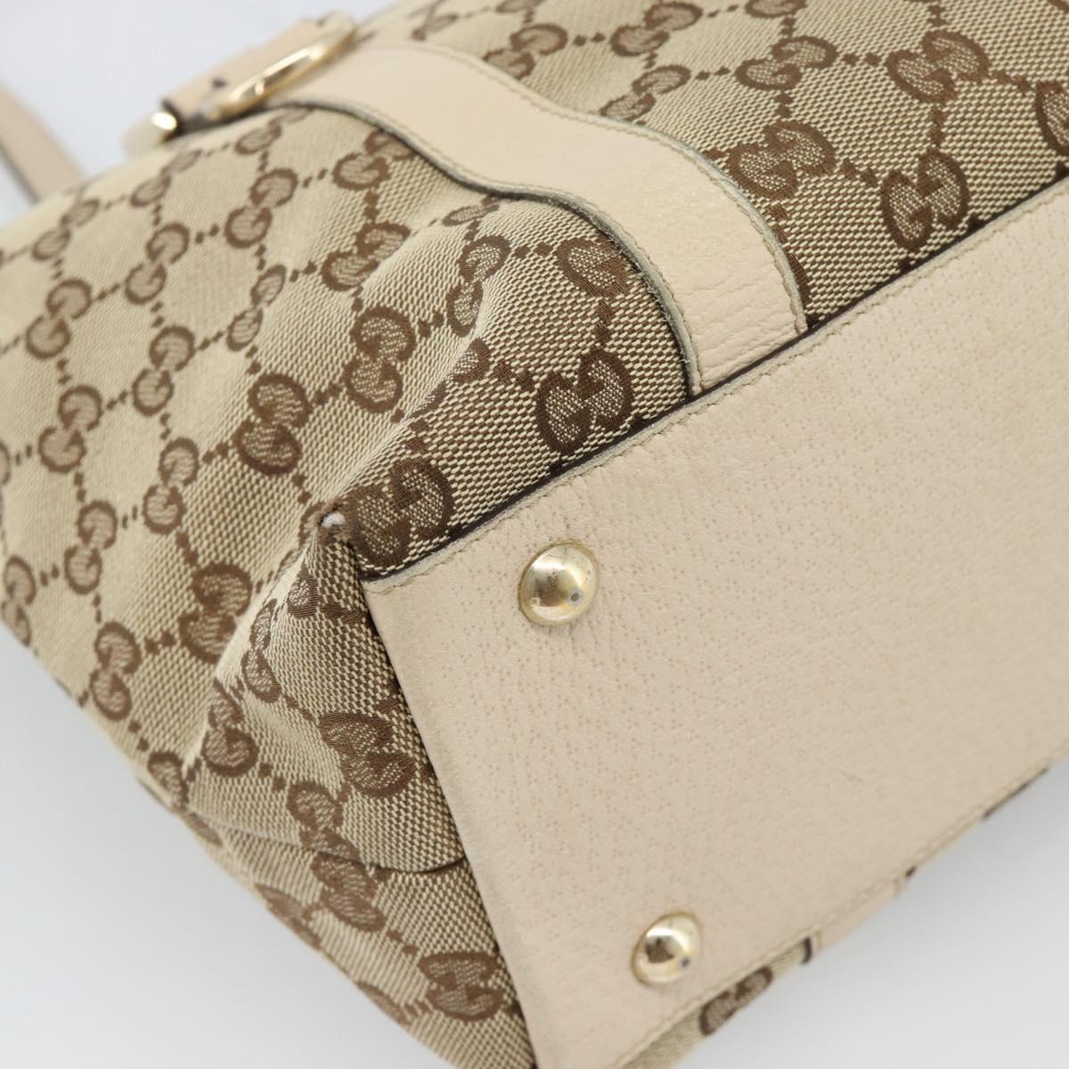 GUCCI GG Canvas Abbey Tote Bag Beige Gold 141470 Auth 184405
