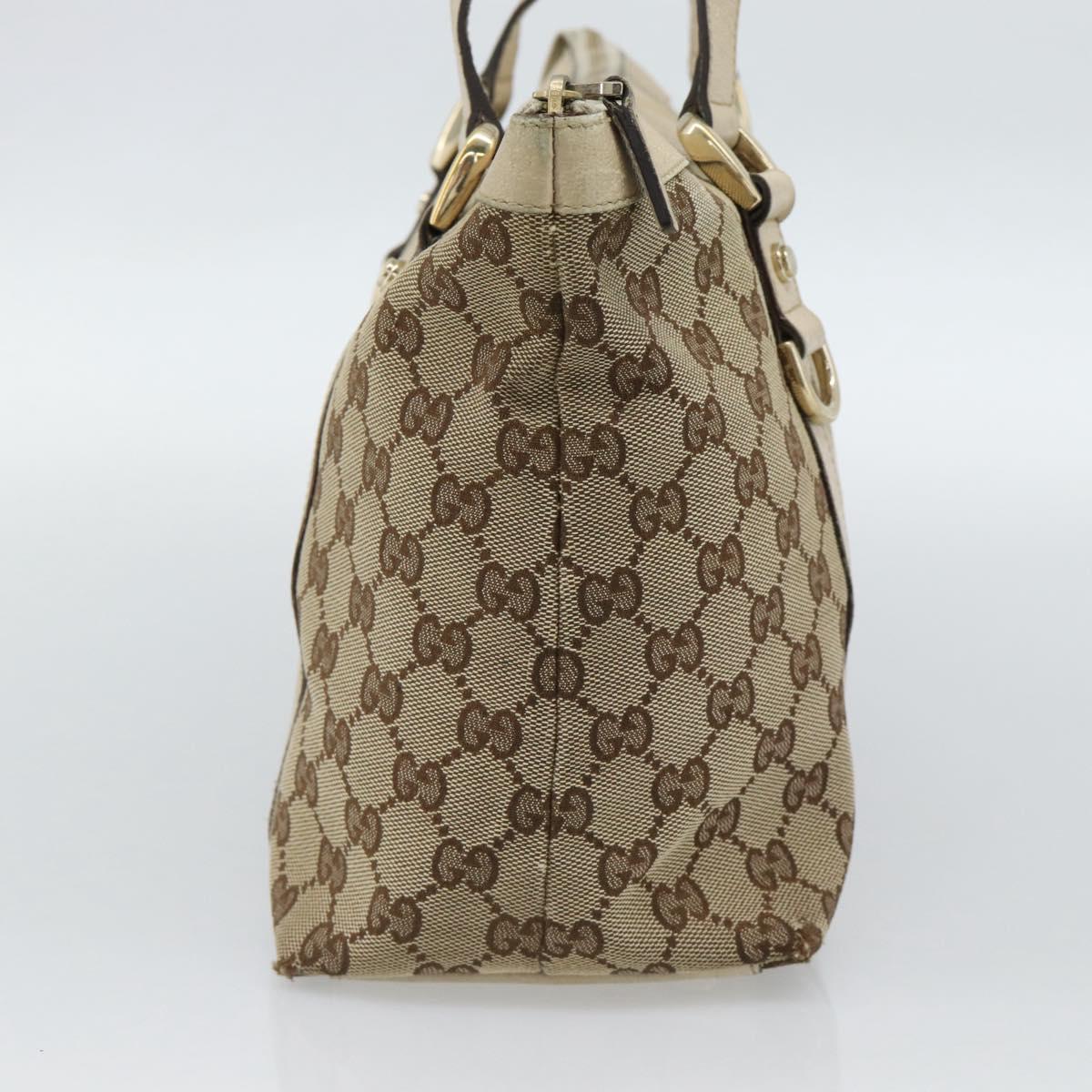 GUCCI GG Canvas Abbey Tote Bag Beige Gold 141470 Auth 184405