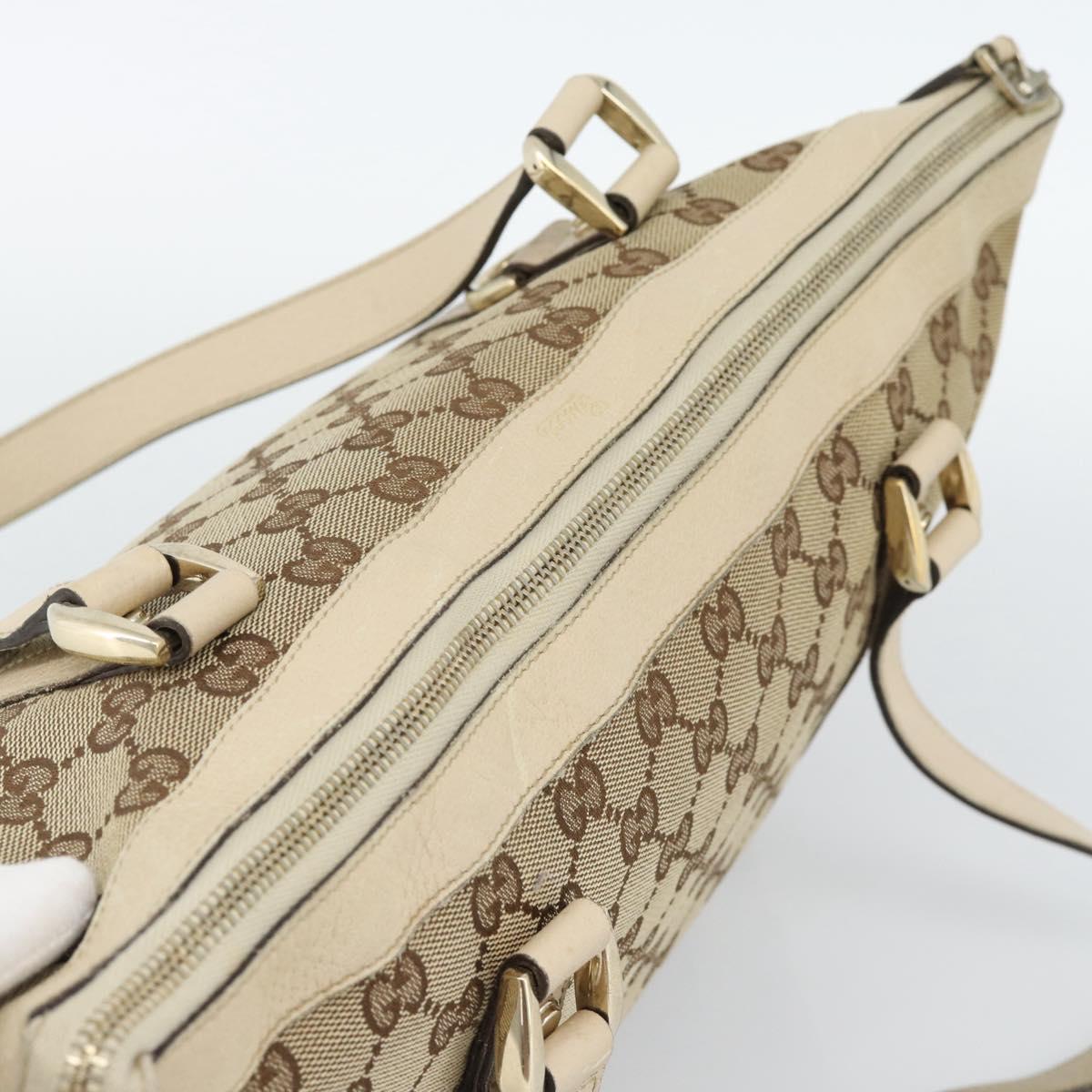 GUCCI GG Canvas Abbey Tote Bag Beige Gold 141470 Auth 184405