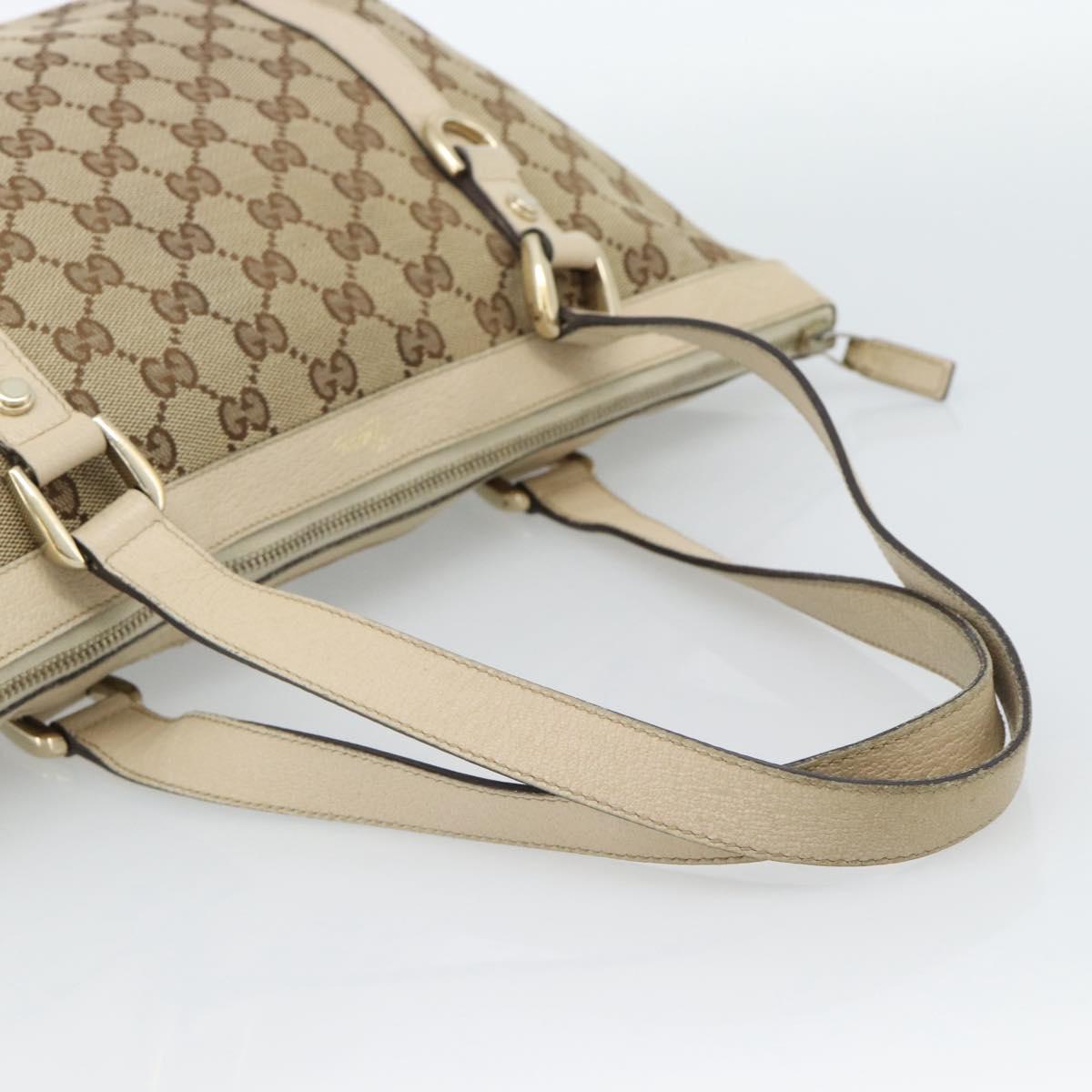 GUCCI GG Canvas Abbey Tote Bag Beige Gold 141470 Auth 184405