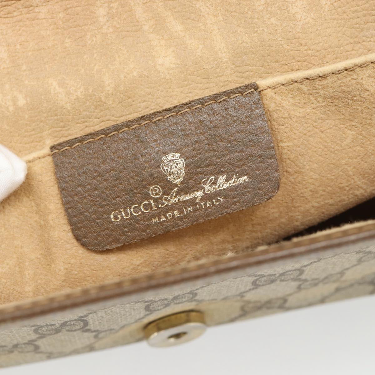 GUCCI GG Supreme Web Sherry Line Clutch Bag PVC Beige Gold 89 01 030 Auth 184406