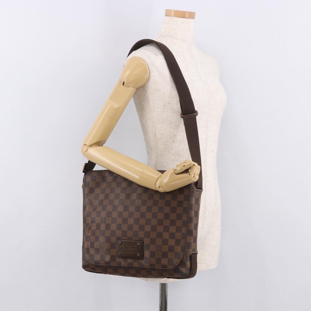 LOUIS VUITTON Damier Ebene Brooklyn MM Shoulder Bag N51211 LV Auth 184412