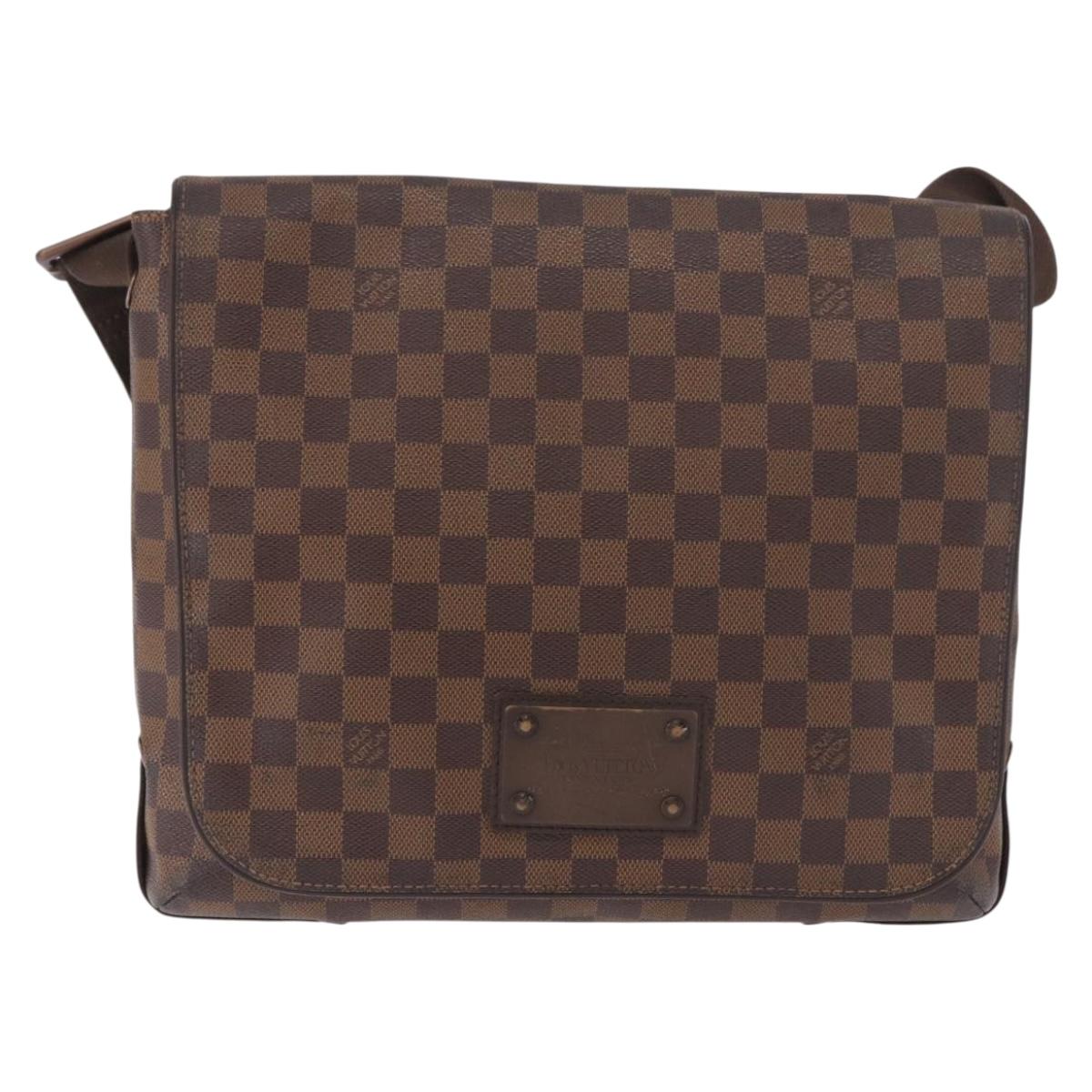 LOUIS VUITTON Damier Ebene Brooklyn MM Shoulder Bag N51211 LV Auth 184412