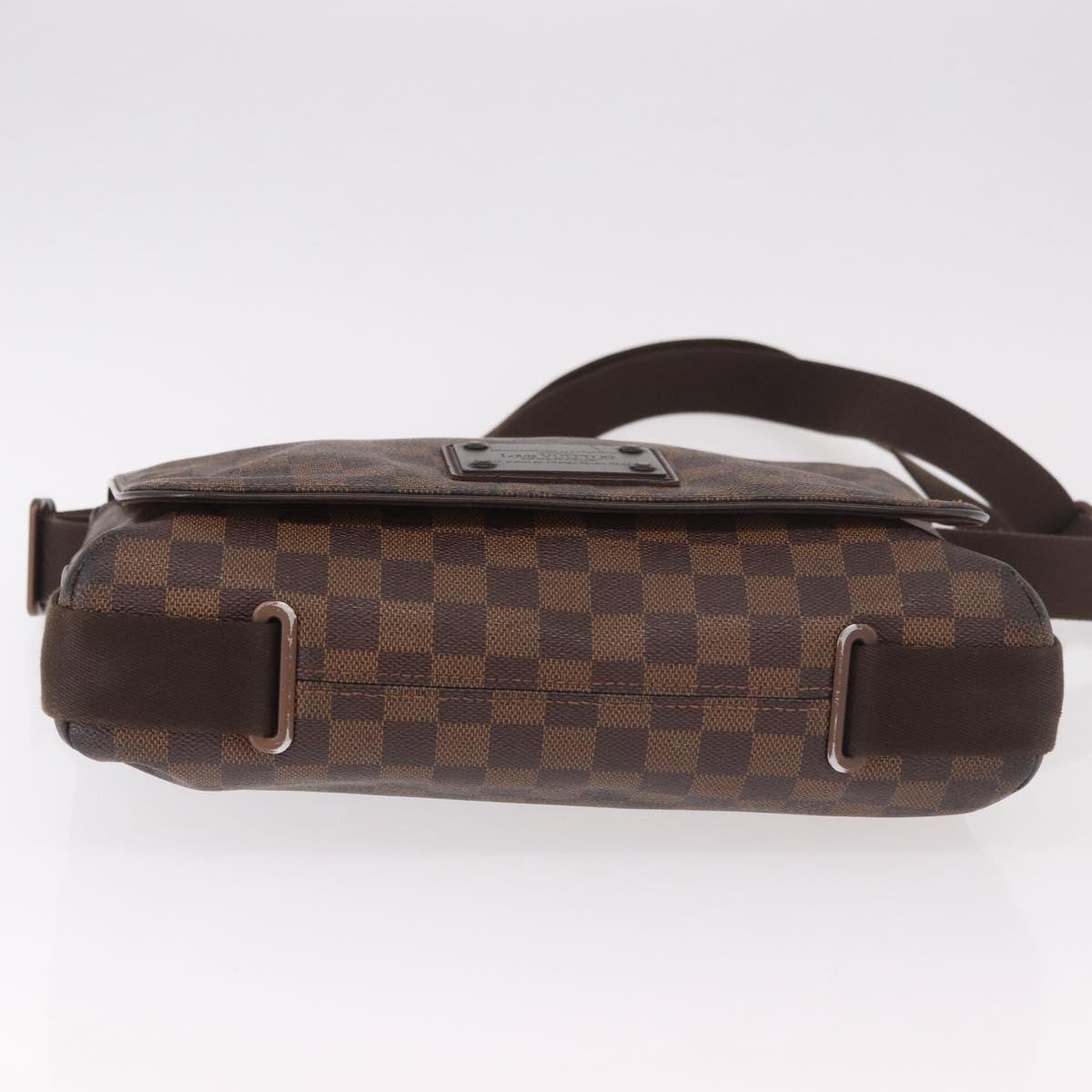LOUIS VUITTON Damier Ebene Brooklyn MM Shoulder Bag N51211 LV Auth 184412