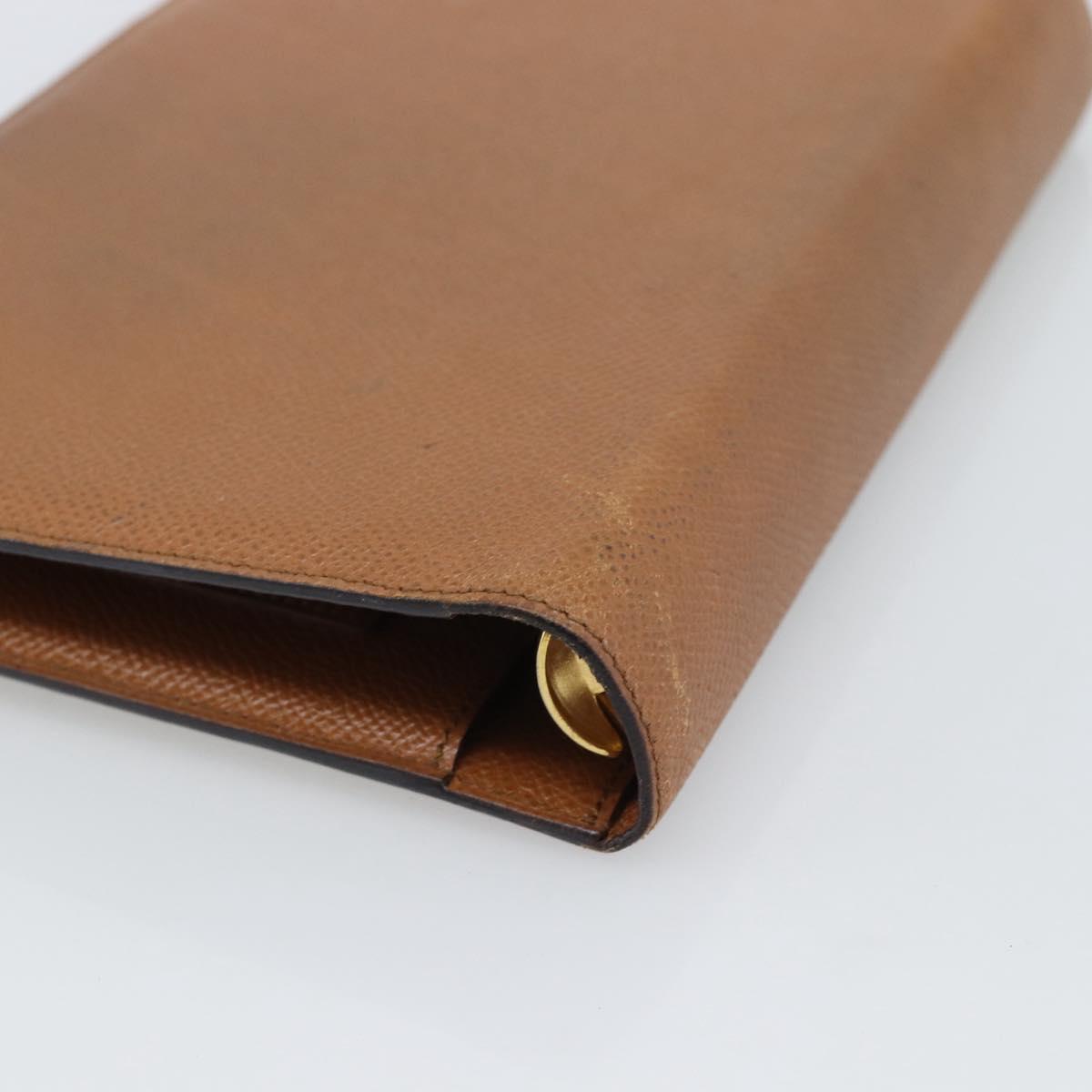 BVLGARI Day Planner Cover Leather Brown Gold Auth 184414