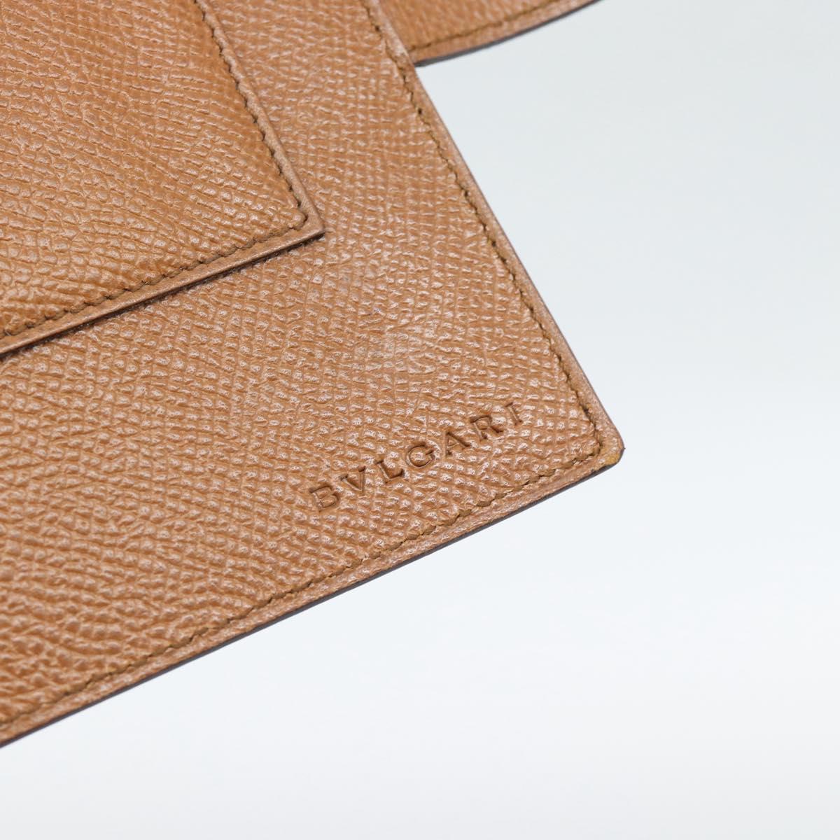 BVLGARI Day Planner Cover Leather Brown Gold Auth 184414