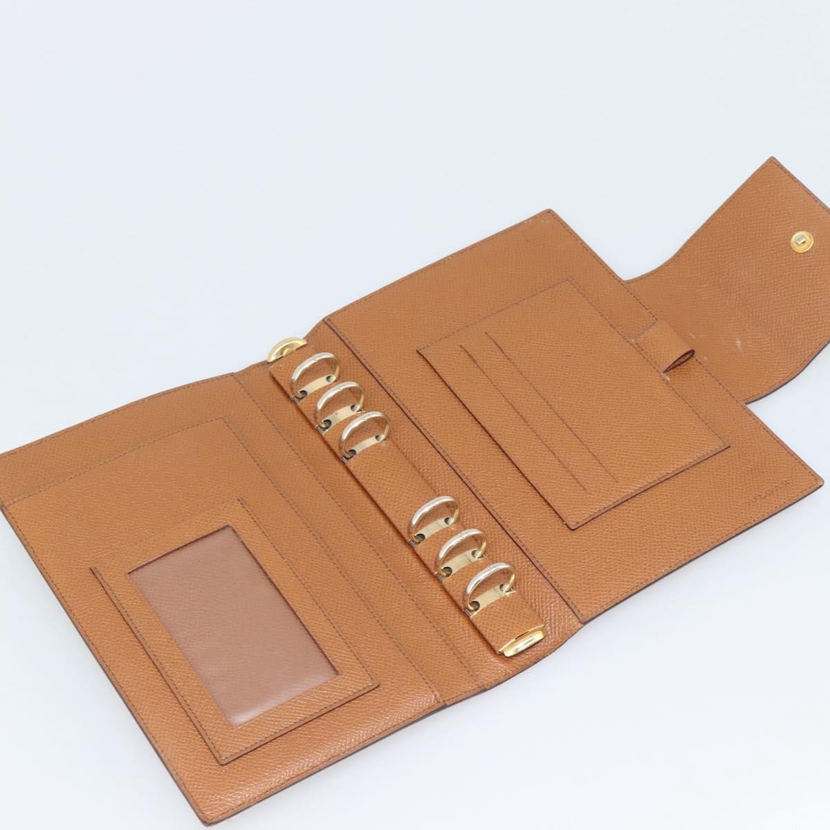 BVLGARI Day Planner Cover Leather Brown Gold Auth 184414