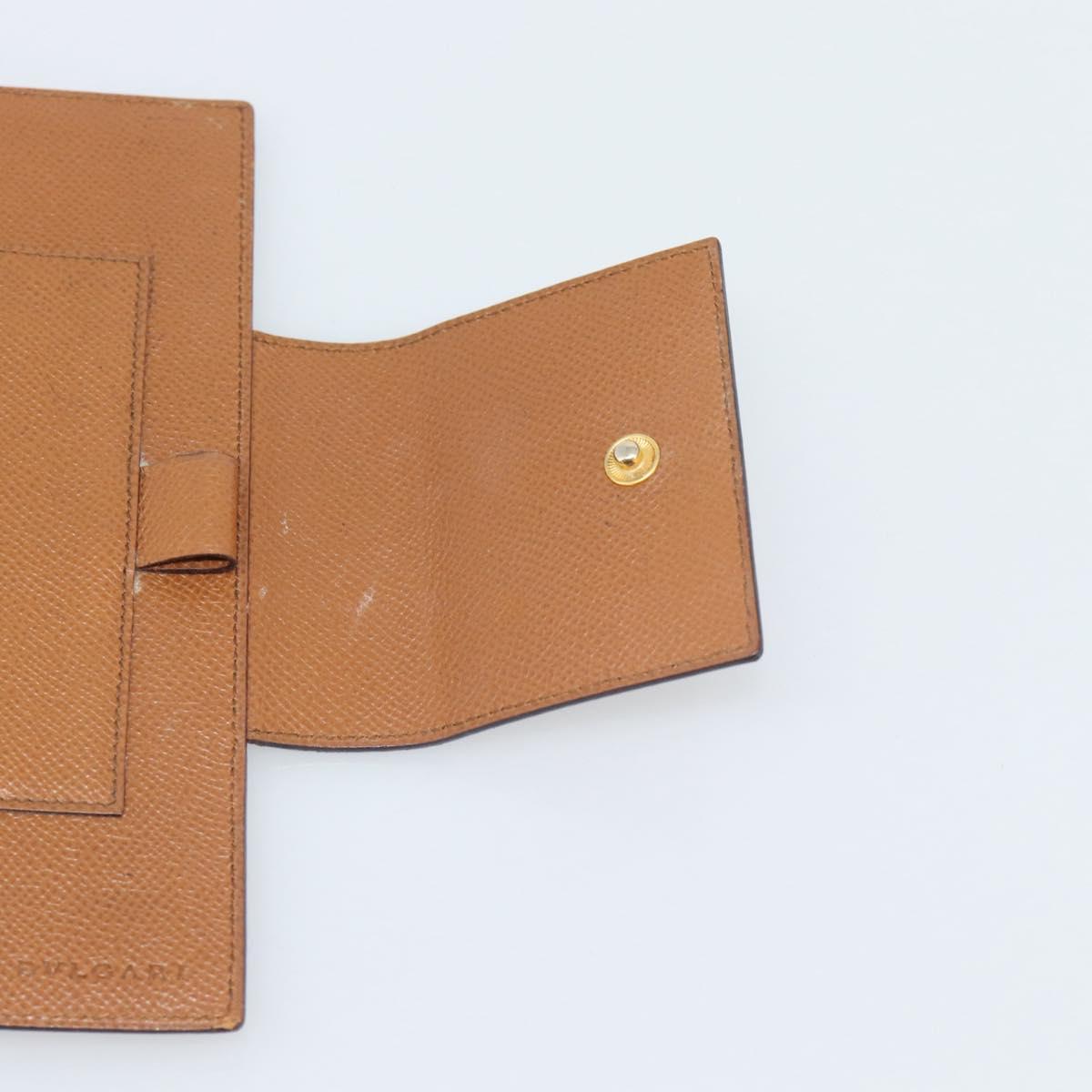 BVLGARI Day Planner Cover Leather Brown Gold Auth 184414