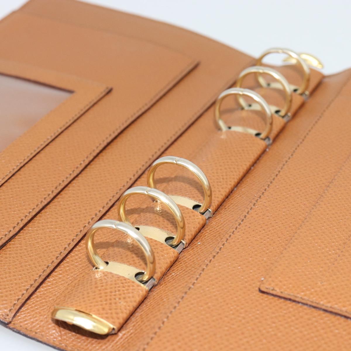 BVLGARI Day Planner Cover Leather Brown Gold Auth 184414