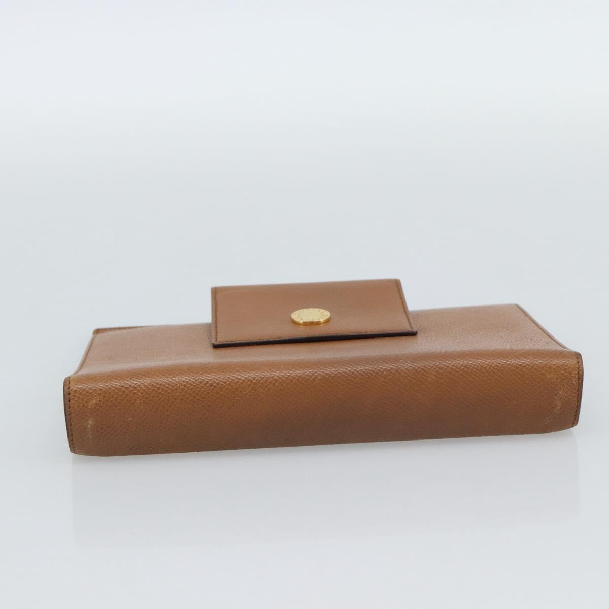 BVLGARI Day Planner Cover Leather Brown Gold Auth 184414