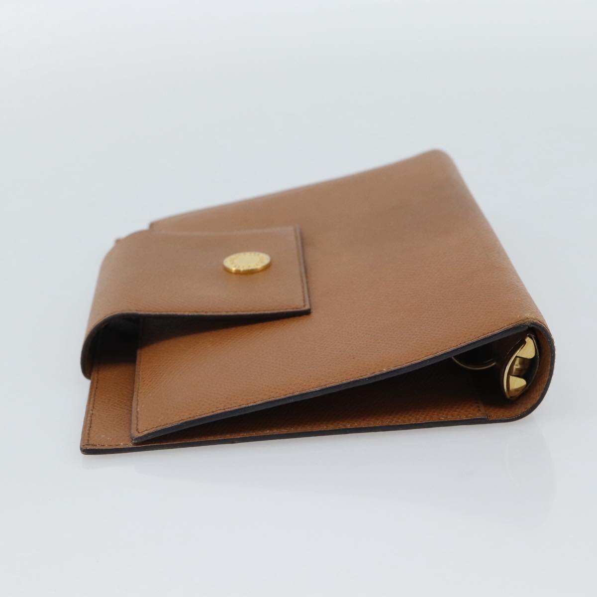 BVLGARI Day Planner Cover Leather Brown Gold Auth 184414