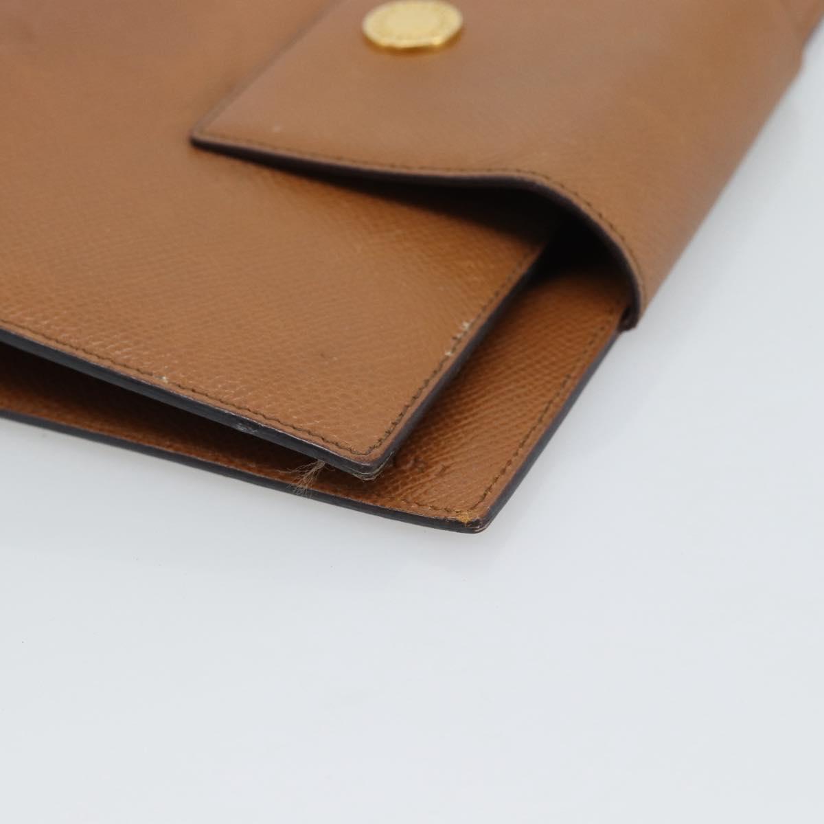BVLGARI Day Planner Cover Leather Brown Gold Auth 184414