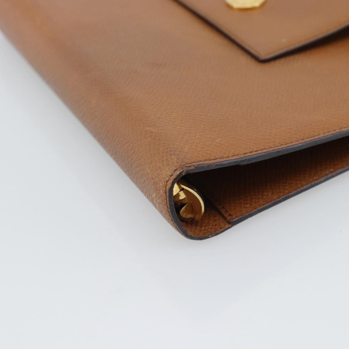 BVLGARI Day Planner Cover Leather Brown Gold Auth 184414