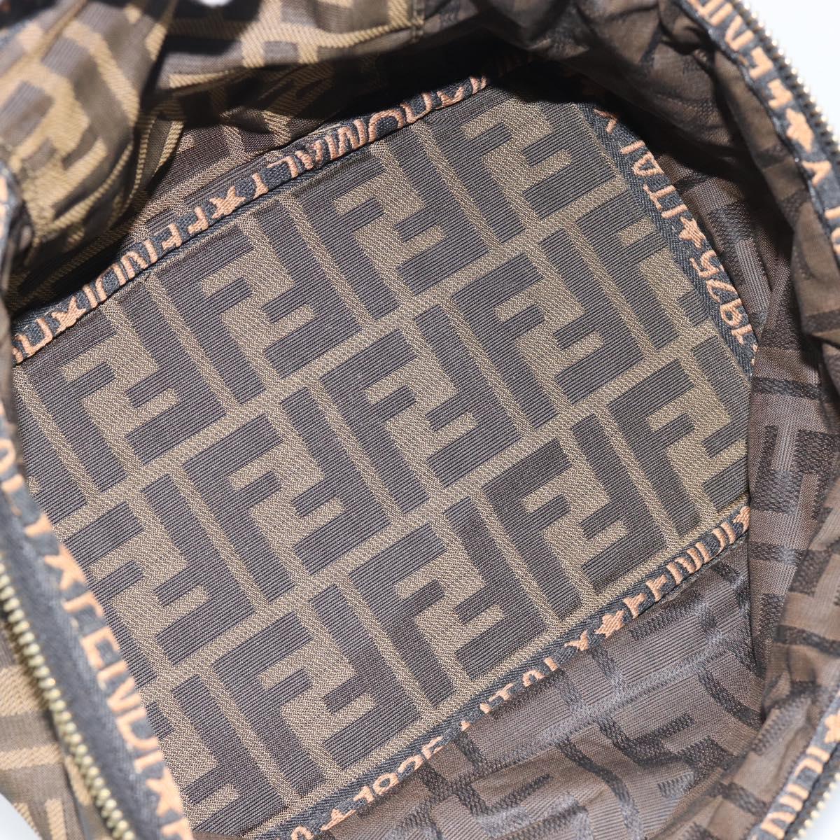 FENDI Zucca Canvas Vanity Pouch Black Brown Auth 184417