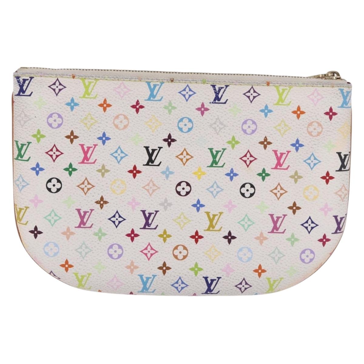 LOUIS VUITTON Monogram Multicolor Pochette GM Pouch White M60027 LV Auth 184418A