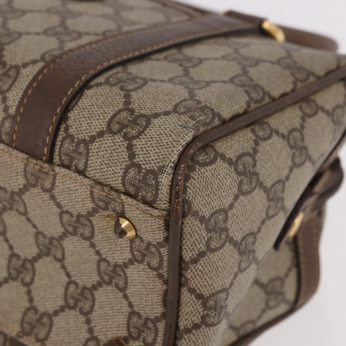 GUCCI GG Supreme Hand Bag PVC Beige Gold 000 58 0093 Auth 184431