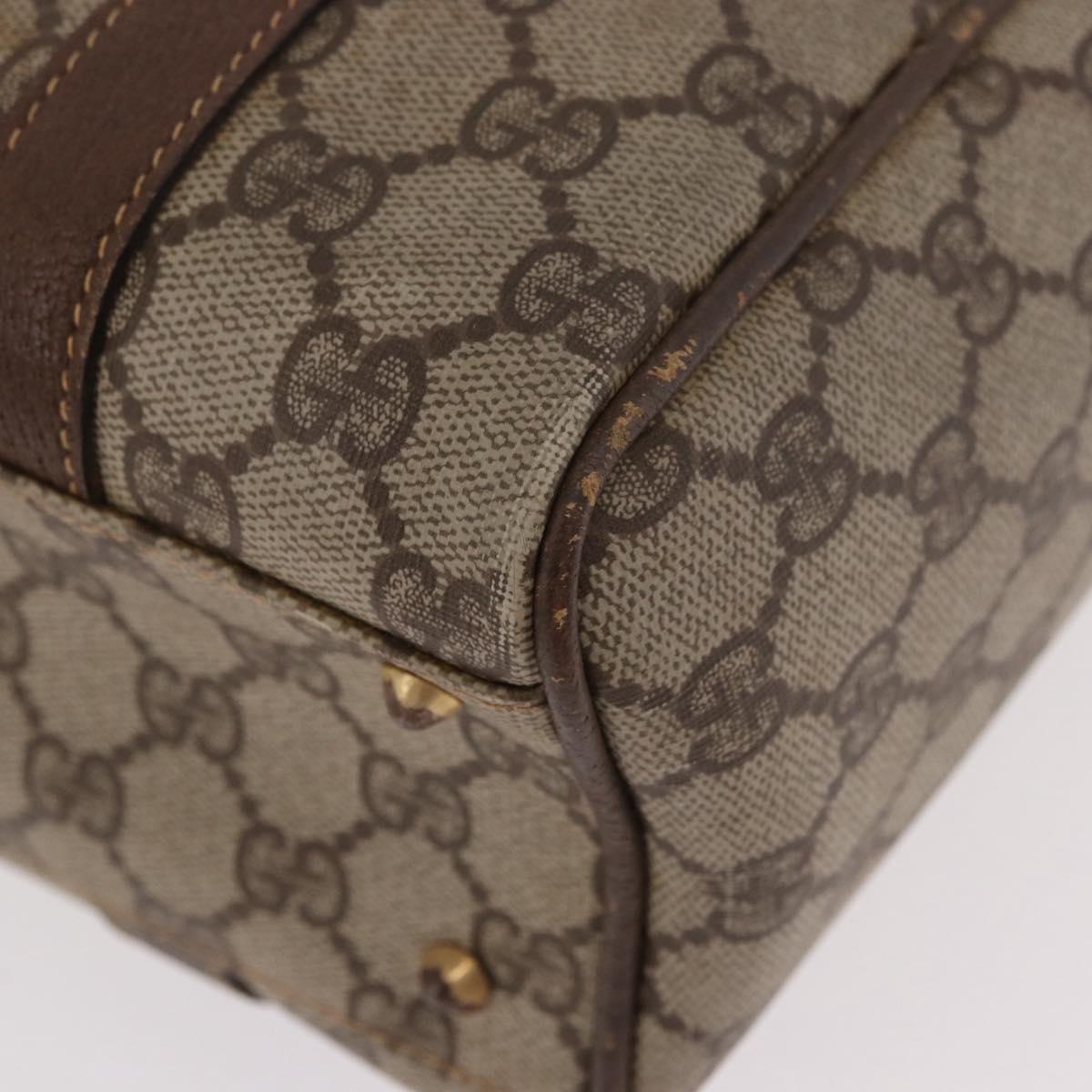 GUCCI GG Supreme Hand Bag PVC Beige Gold 000 58 0093 Auth 184431
