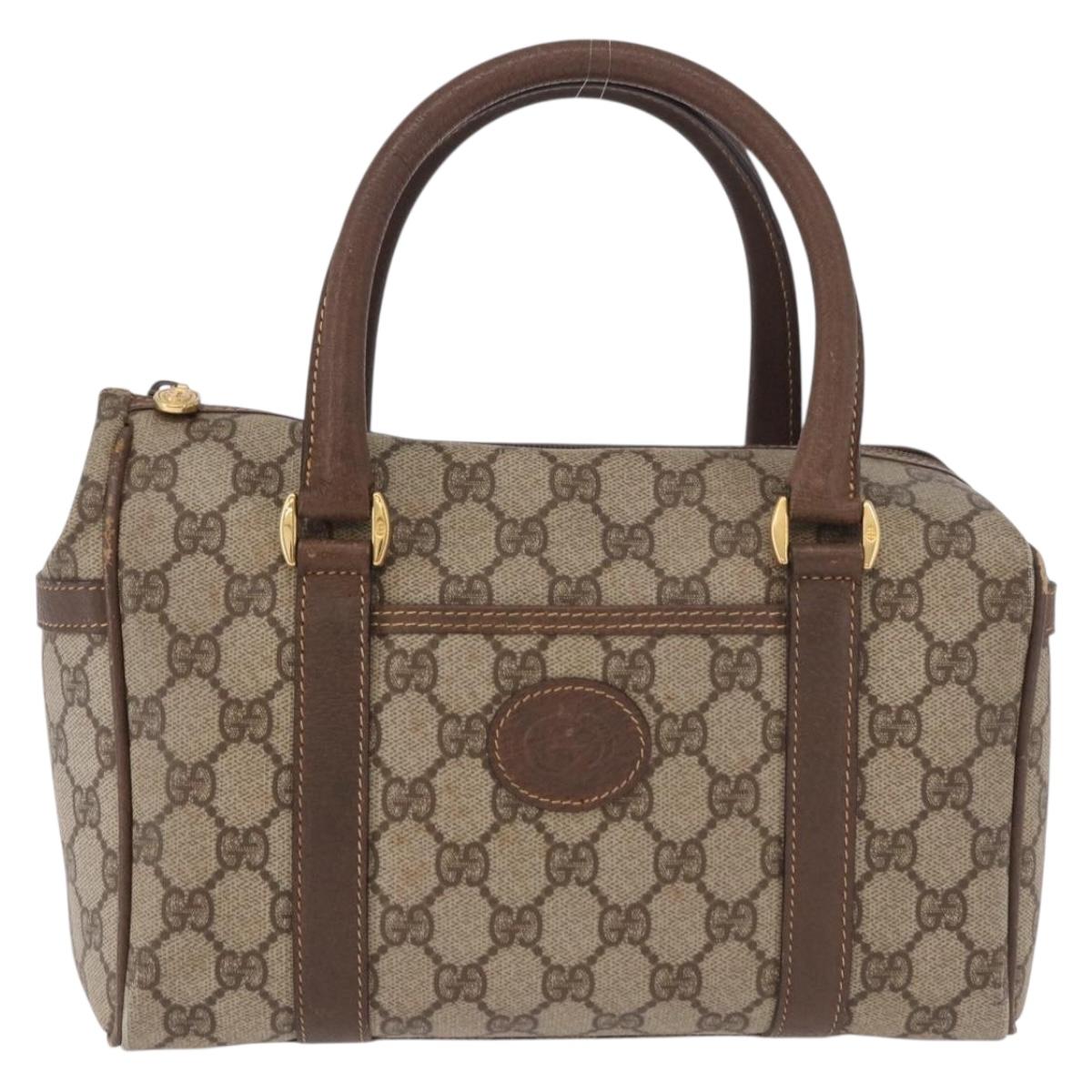 GUCCI GG Supreme Hand Bag PVC Beige Gold 000 58 0093 Auth 184431