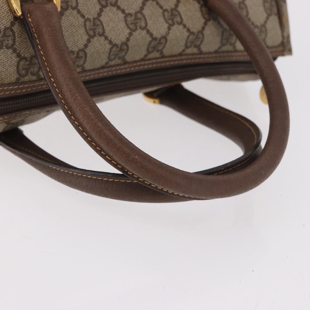 GUCCI GG Supreme Hand Bag PVC Beige Gold 000 58 0093 Auth 184431