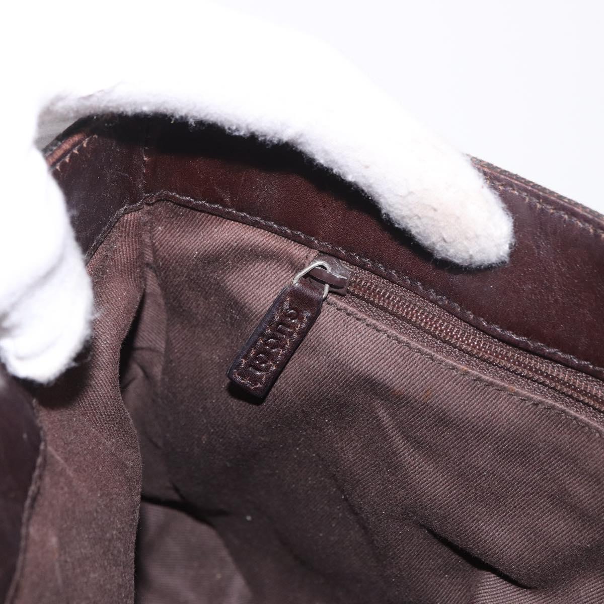 GUCCI GG Canvas Hand Bag Dark Brown Silver 73984 Auth 184439