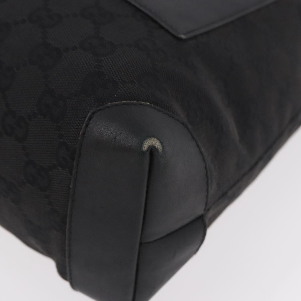 GUCCI GG Canvas Hand Bag Black Silver 28893 Auth 184450
