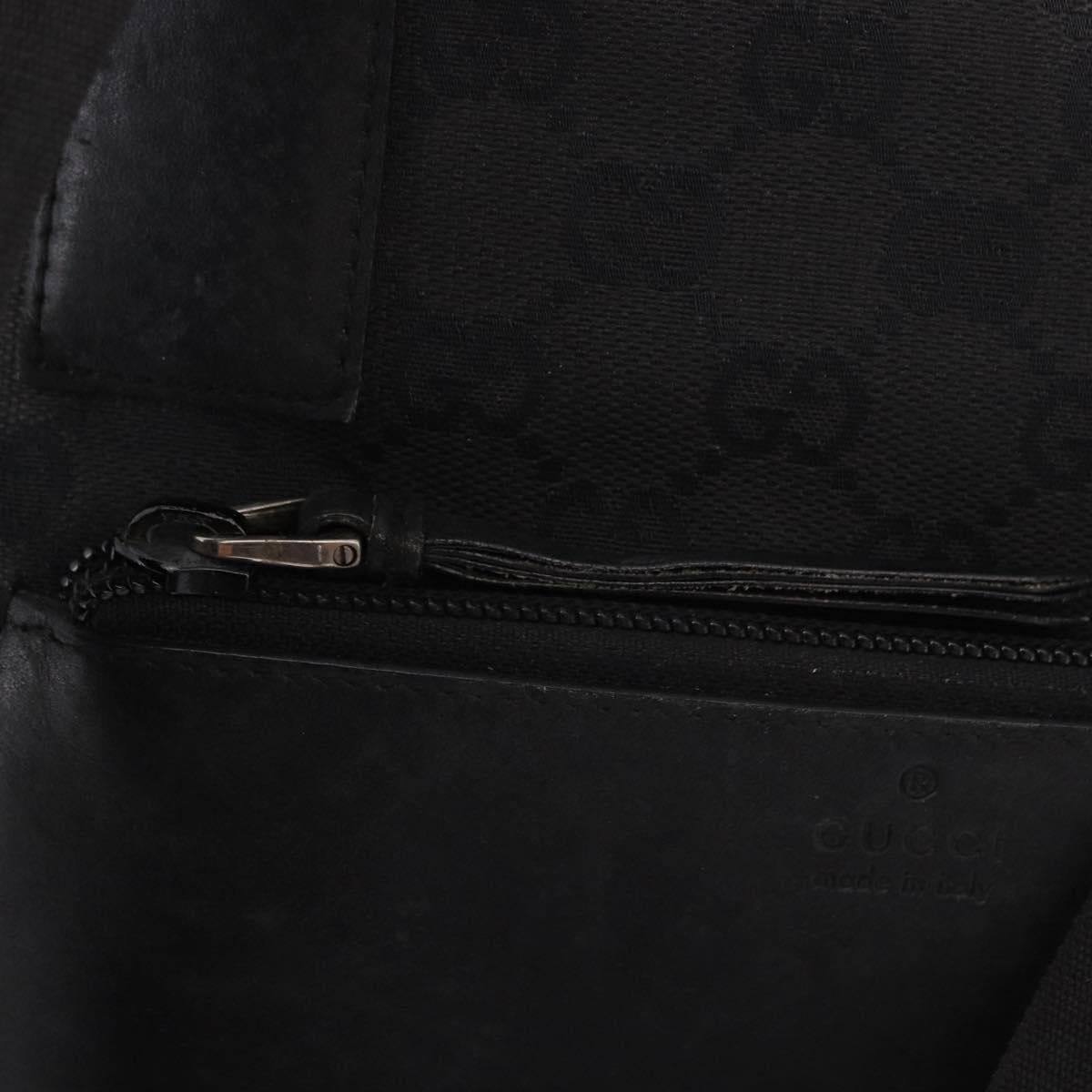 GUCCI GG Canvas Hand Bag Black Silver 28893 Auth 184450