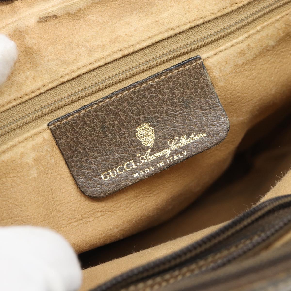 GUCCI GG Supreme Web Sherry Line Bag PVC Beige Gold 904 02 049 Auth 184454