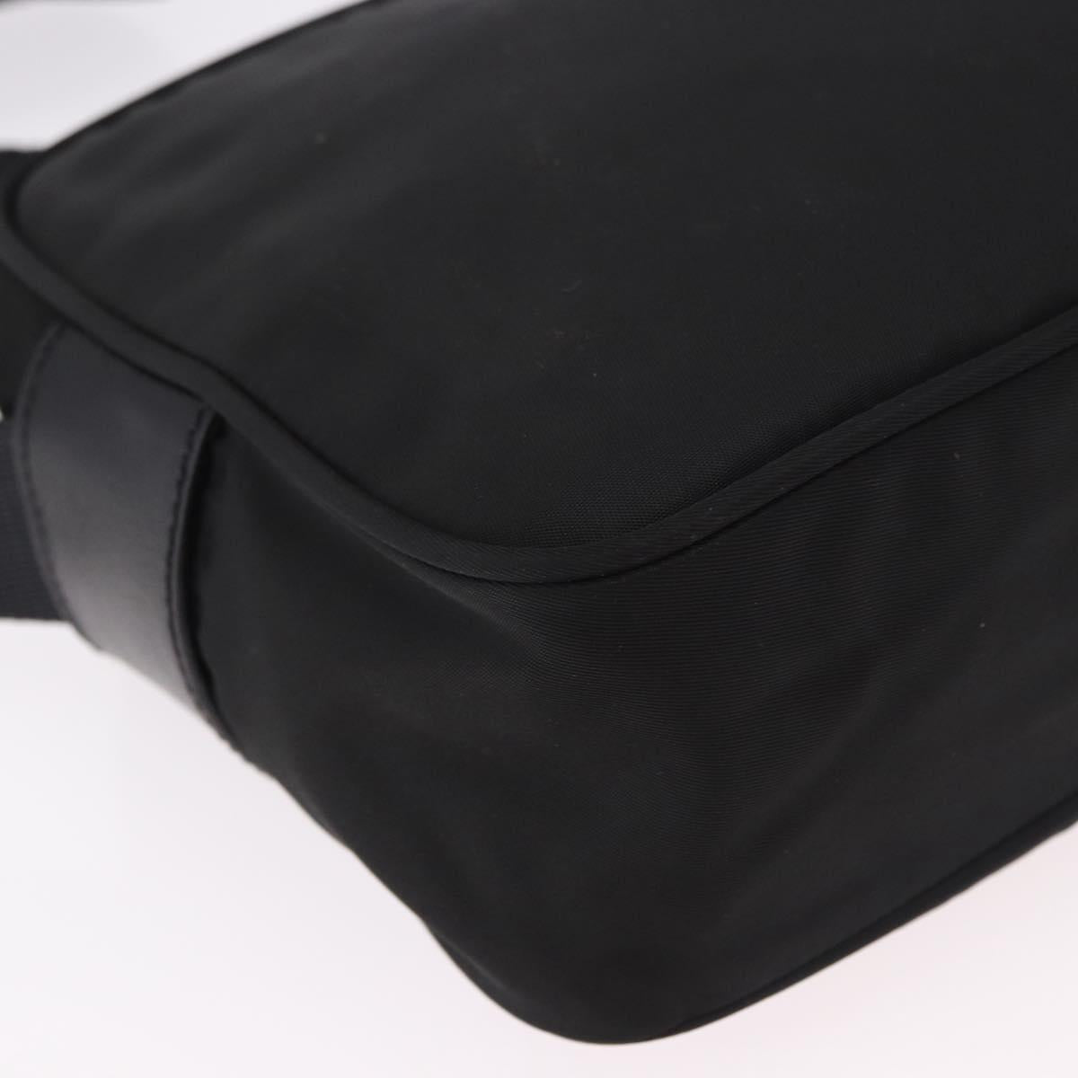 PRADA Shoulder Bag Test Nylon Navy Silver Auth 184461A