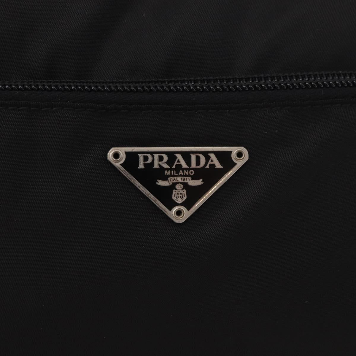PRADA Shoulder Bag Test Nylon Navy Silver Auth 184461A