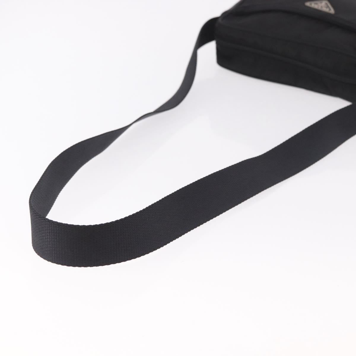 PRADA Shoulder Bag Test Nylon Navy Silver Auth 184461A