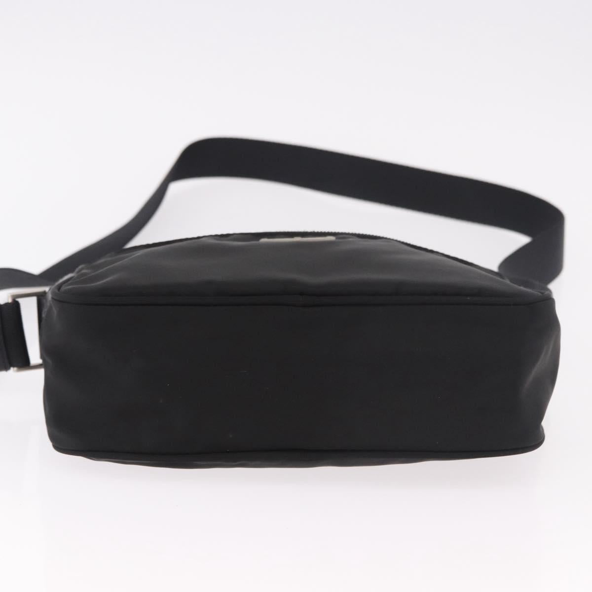 PRADA Shoulder Bag Test Nylon Navy Silver Auth 184461A