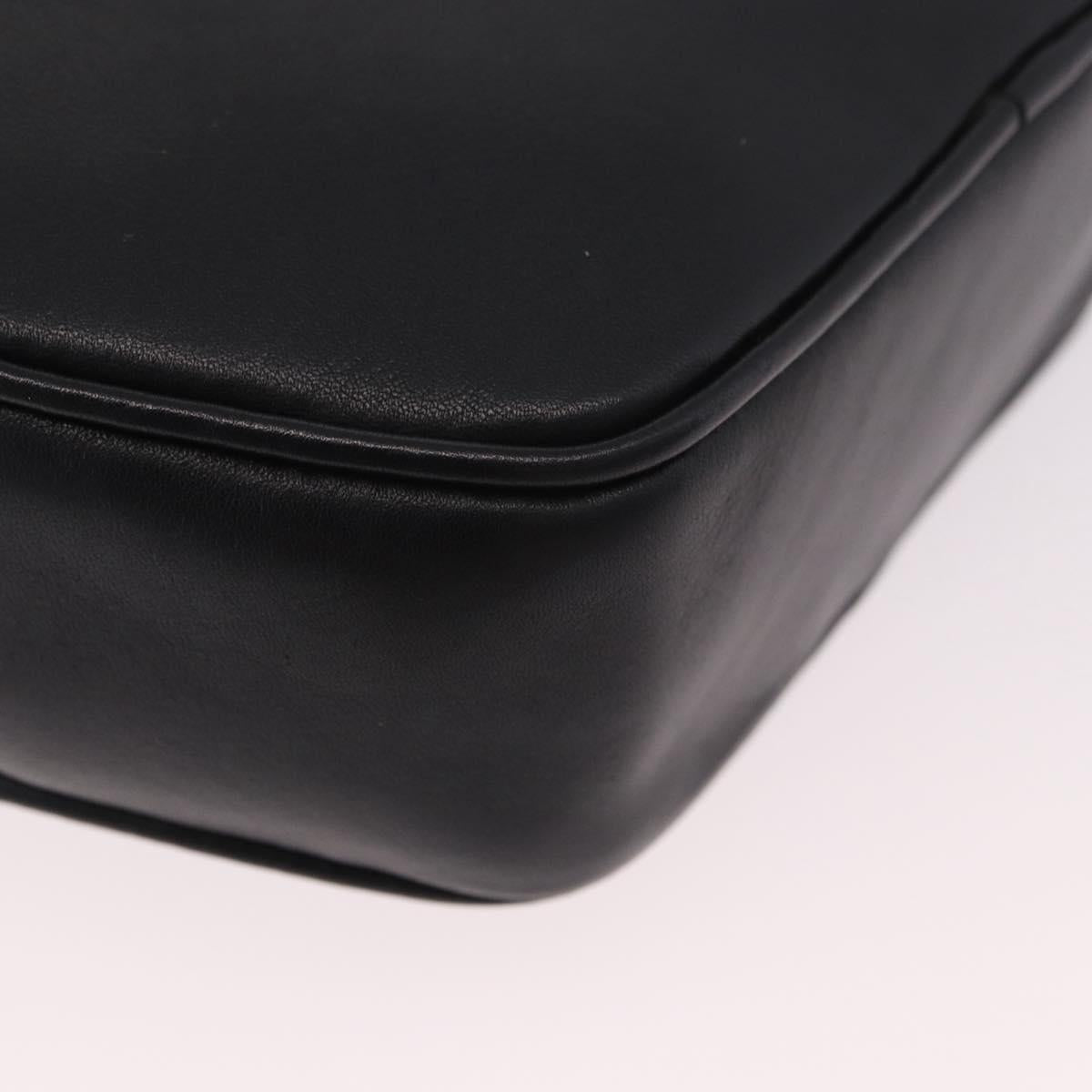 CELINE Shoulder Bag Leather Black Gold Auth 184462A