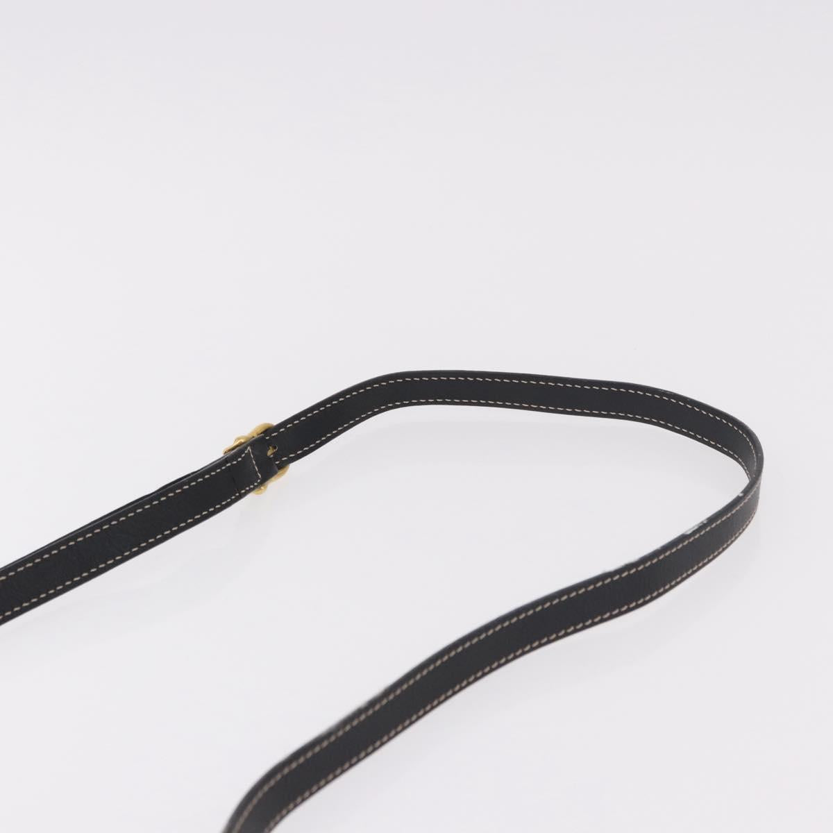 CELINE Shoulder Bag Leather Black Gold Auth 184462A