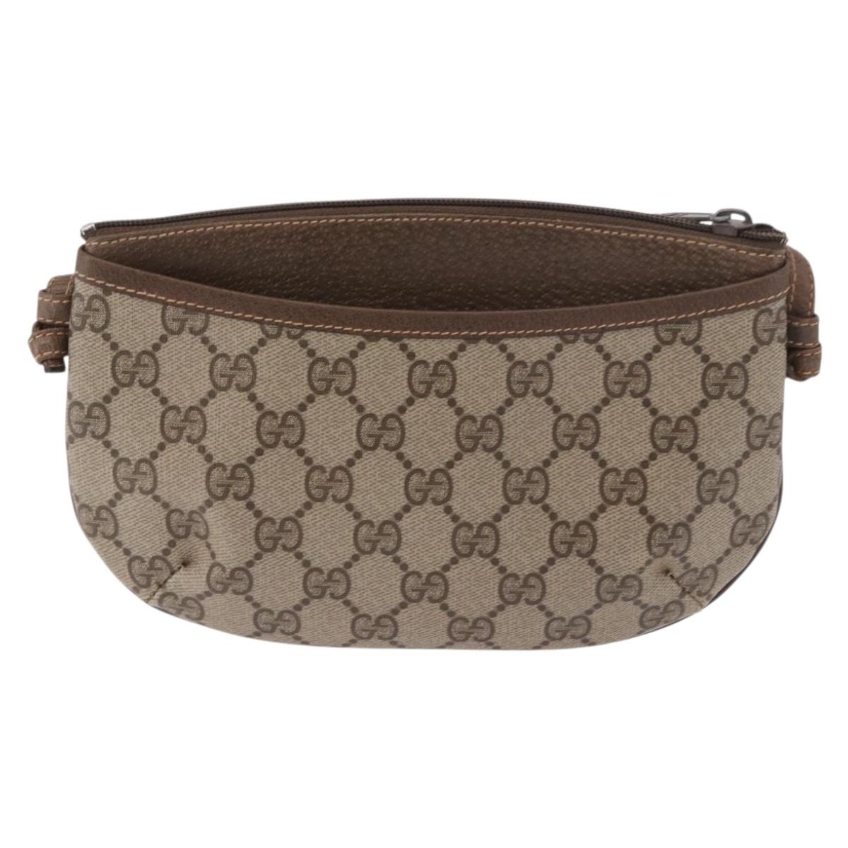 GUCCI GG Supreme Shoulder Bag PVC Beige Gold 904 02 020 Auth 184463