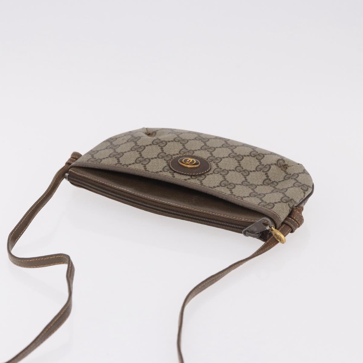 GUCCI GG Supreme Shoulder Bag PVC Beige Gold 904 02 020 Auth 184463