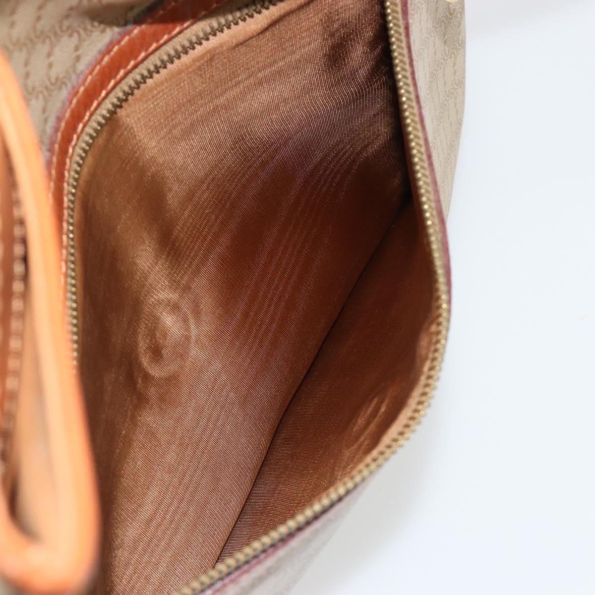 CELINE Macadam Canvas Clutch Bag PVC Beige Gold Auth 184467