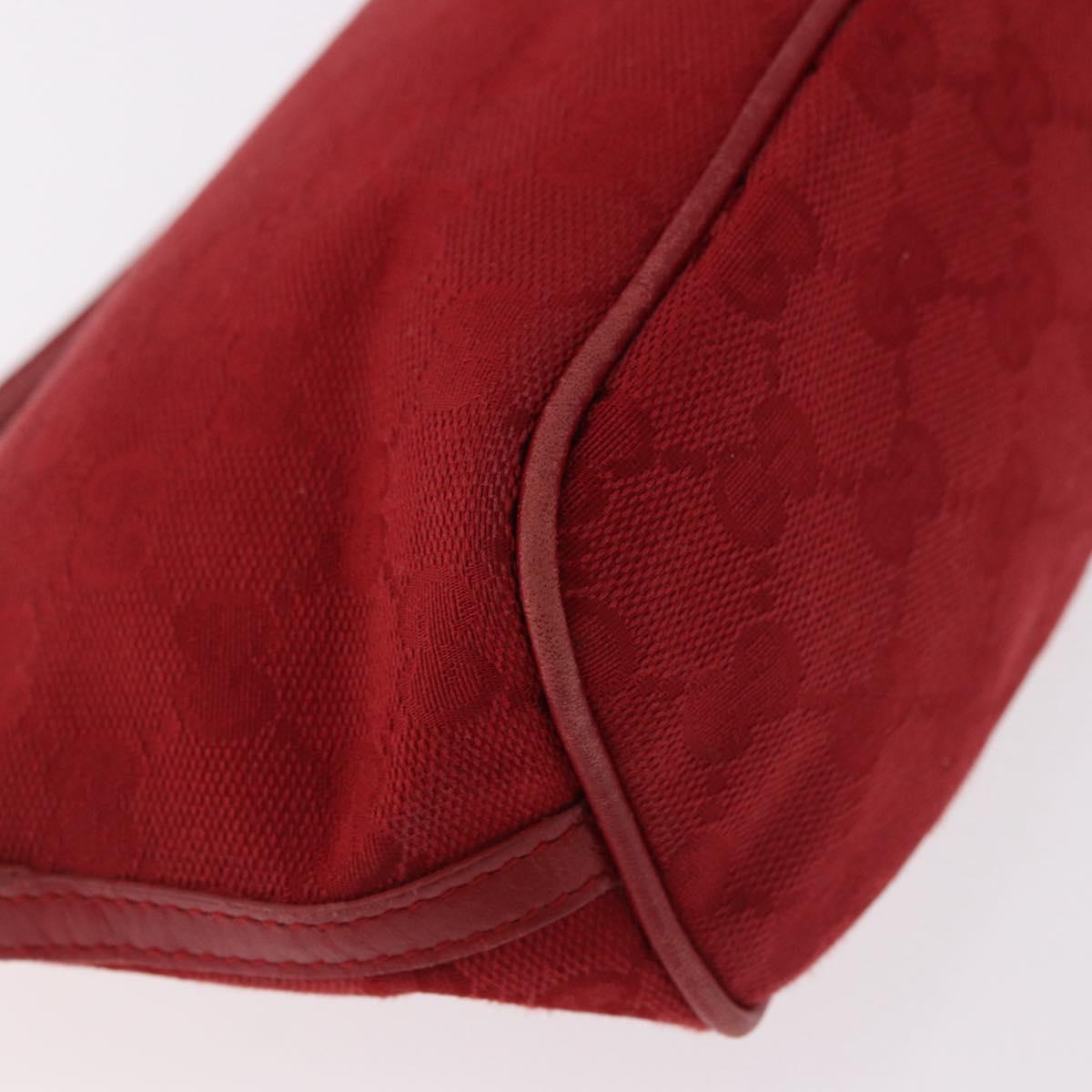 GUCCI GG Canvas Accessory Pouch Red Gold 039 1192 2123 Auth 184469