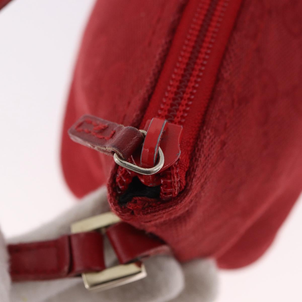 GUCCI GG Canvas Accessory Pouch Red Gold 039 1192 2123 Auth 184469