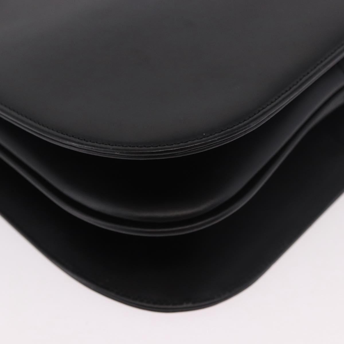 Burberrys Shoulder Bag Leather Black Silver Auth 184472A