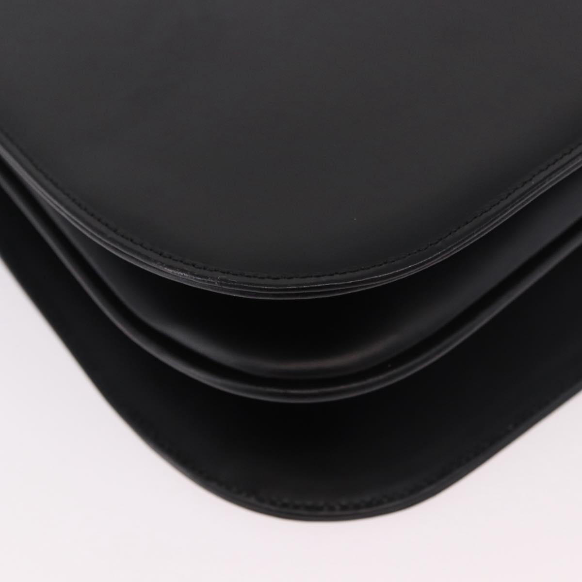 Burberrys Shoulder Bag Leather Black Silver Auth 184472A